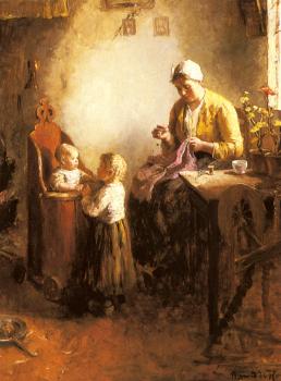 伯納德 德 衚格 A Family In An Interior